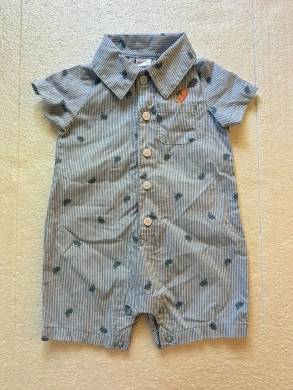 Carters Easter Collared Romper 6 Months
